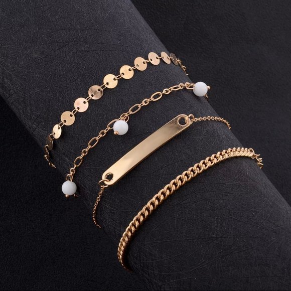 ๐HP๐Gorgeous 4-layer Gold Bracelet Anklet - Picture 5 of 10